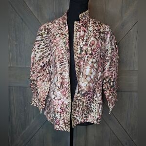 Chicos Animal Print Open Blouse sz 1